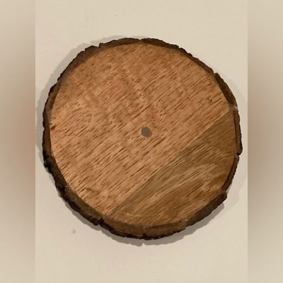 Rustic Live Edge Wood Slice 4” Drink Coaster Set of 4 Man Cave Decor - Picture 6 of 8